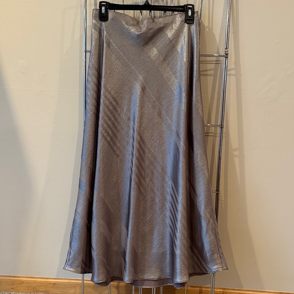 Current Air Metallic Gray A-Line Skirt